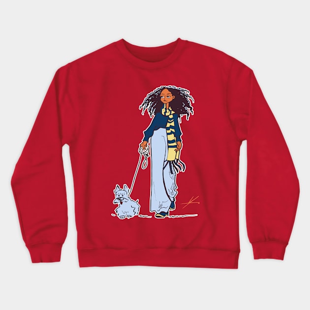 Dog Walking by IAMO Crewneck Sweatshirt by IAMO